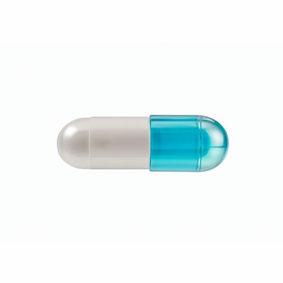 Gelatin capsule, white-blue, size "0" BK-0007 фото