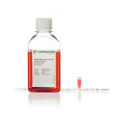 DMEM з високим вмістом глюкози (4,5 г/л), зі стабільним глютаміном, з 25 мМ HEPES DMEM-HHSTA фото