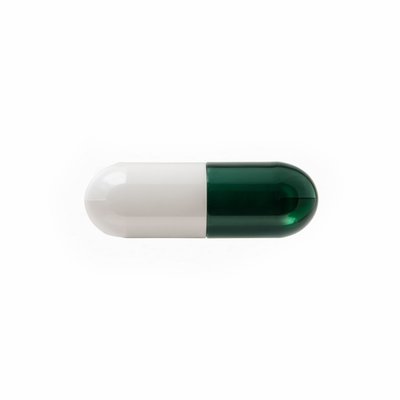 Gelatin capsule, green-white, Green/White, size "0" BK-0016 фото